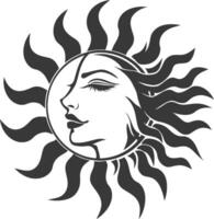 silhouet logo of symbool van zon zwart kleur enkel en alleen vector