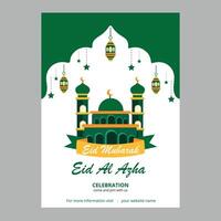 eid ul azha mubarak poster ontwerp vrij downloaden vector