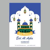 eid ul azha mubarak poster ontwerp vrij downloaden vector