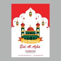 eid ul azha mubarak poster ontwerp vrij downloaden vector