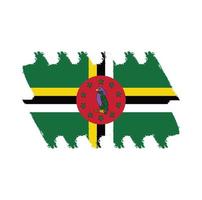 Dominica vlag penseelstreken geschilderd vector