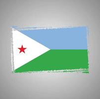 djibouti vlag vector met aquarel penseelstijl