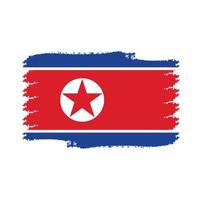 noord-korea vlag vector met aquarel penseelstijl