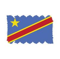 democratische republiek congo vlag vector met aquarel penseelstijl