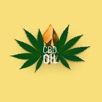 cbd-olieproducten, cannabisolie voor medische en cosmetische doeleinden.vectorillustratie vector
