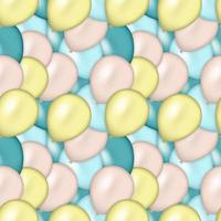 kleurenset van gele, blauwe, roze ballonnen patroon achtergrond, vectorillustratie vector