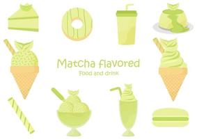 matcha gearomatiseerd eten en drinken vector