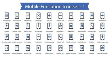 mobiele functie icon set vector