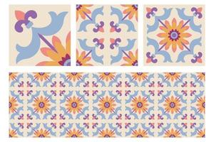 geometrische bloemen vector naadloze patroon