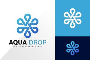 een brief aqua drop logo vector ontwerp. abstract embleem, ontwerpconcept, logo's, logotype-element voor sjabloon