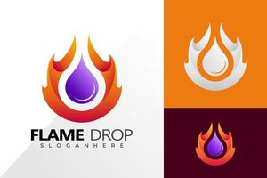 vlam drop wave logo ontwerp inspiratie. abstract embleem, ontwerpconcept, logo's, logotype-element voor sjabloon vector