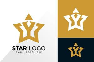 letter wy of yw ster logo ontwerp, merkidentiteit logo's ontwerpen vector illustratie sjabloon