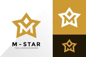 letter m ster logo ontwerp, merkidentiteit logo's ontwerpen vector illustratie sjabloon