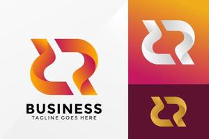 brief rr abstracte gradiënt logo ontwerp, merkidentiteit logo's ontwerpen vector illustratie sjabloon