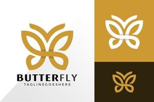luxe vlinder lijn logo vector ontwerp, creatieve logo's ontwerpen concept voor sjabloon