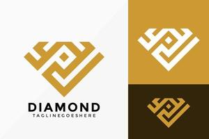 abstracte luxe diamanten juwelen logo vector ontwerp. merkidentiteit embleem, ontwerpen concept, logo's, logo element voor sjabloon.