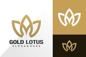letter m lotusbloem lijn logo en pictogram vector ontwerpconcept voor sjabloon