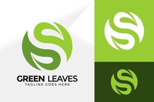 letter s groen blad logo ontwerp, merkidentiteit logo's ontwerpen vector illustratie sjabloon