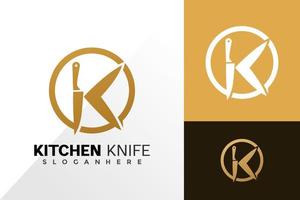 k brief mes logo vector ontwerp. abstract embleem, ontwerpconcept, logo's, logotype-element voor sjabloon