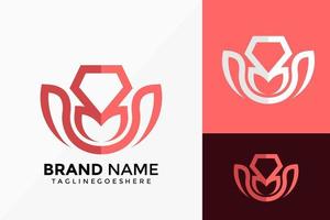 abstracte diamant lotus logo vector ontwerp. merkidentiteit embleem, ontwerpen concept, logo's, logo element voor sjabloon.