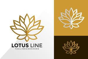 gouden lotus lijn kunst logo vector ontwerp. abstract embleem, ontwerpconcept, logo's, logotype-element voor sjabloon