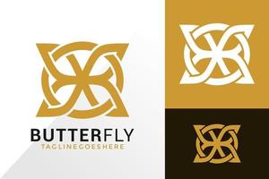 vlinderlogo-ontwerp, creatief logo-ontwerpconcept voor sjabloon vector
