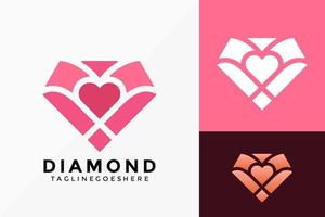diamant liefde sieraden logo vector ontwerp. abstract embleem, ontwerpen concept, logo's, logo element voor sjabloon.