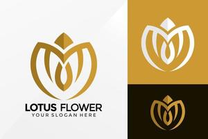 lotus meditatie logo vector ontwerp. merkidentiteit embleem, ontwerpen concept, logo's, logo element voor sjabloon.
