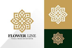 abstracte bloem lijn logo en pictogram ontwerp vector concept voor template