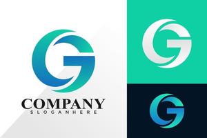 abstract g brief cirkel logo en pictogram ontwerp vector concept voor template