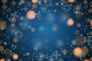 kerst bokeh wazige achtergrond, sneeuwvlokken en stof met prachtige glinsterende lichten vector