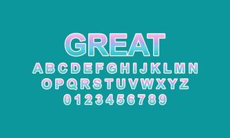 geweldig lettertype alfabet vector