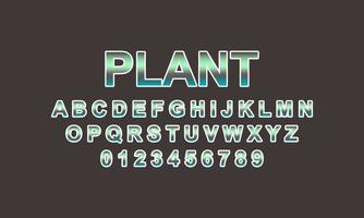 plant lettertype alfabet vector