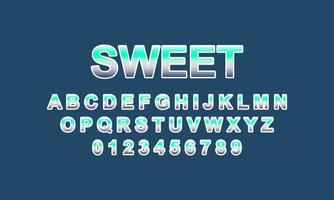 zoet lettertype alfabet vector