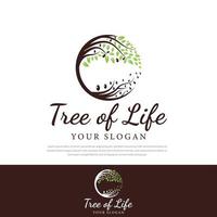 cirkel boom logo ontwerp symbool van leven, schoonheid, groei, kracht, gezondheid. modern design natuur boom vector illustratie logo