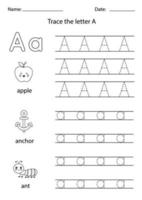 Engels alfabet leren voor kinderen. letter A. vector