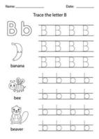Engels alfabet leren voor kinderen. letter B. vector
