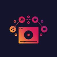 videostreaming, vlog en videocontent vector