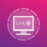 pictogram voor live stream video afspelen vector