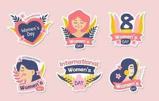 internationale vrouwendag sticker vector