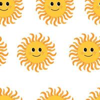 naadloos patroon met een schattig zon. zomer positief patroon voor kinderen. afdrukken voor kinderen kleding stof, textiel. vector