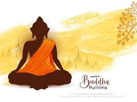gelukkig Boeddha purnima cultureel Indisch festival achtergrond illustratie vector