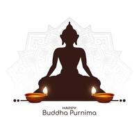 gelukkig Boeddha purnima Indisch festival religieus viering kaart vector