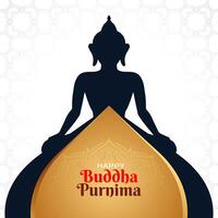 gelukkig Boeddha purnima Indisch festival religieus viering kaart vector