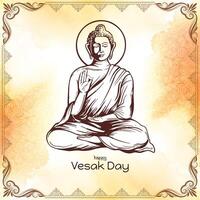 gelukkig vesak dag festival viering geestelijk achtergrond ontwerp vector