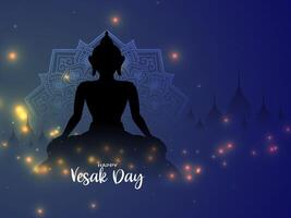 gelukkig vesak dag en Boeddha purnima festival viering achtergrond vector