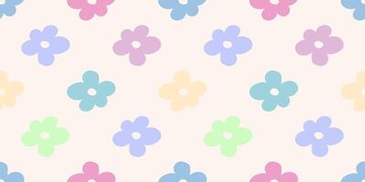 jaren 2000 bloemen. naadloos patroon met abstract kleuren in delicaat pastel tinten. y2k achtergrond vector