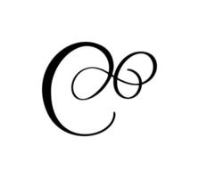 schoonschrift hand- getrokken brief c. script doopvont logo icoon. handgeschreven borstel stijl vector