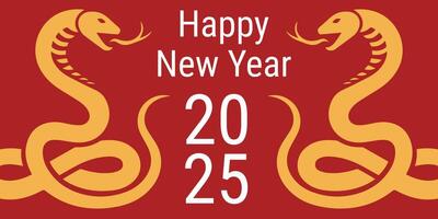 gelukkig Chinese nieuw jaar 2025. jaar van slang. illustratie. slang dierenriem. vector