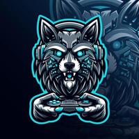 wolf mascotte esport illustratie v3 vector